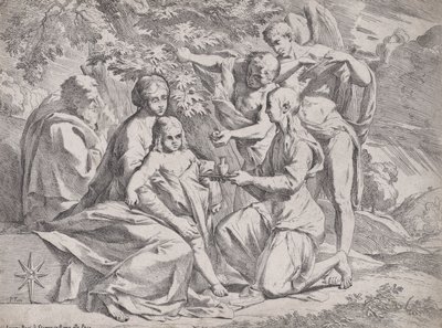 Svatá rodina za účasti andělů, ca. 1642-44. od Pietro Testa