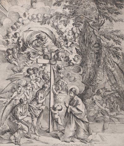 Sen svatého Josefa, který spí vpravo, Panna s dítětem u cro..., ca. 1635-37. od Pietro Testa