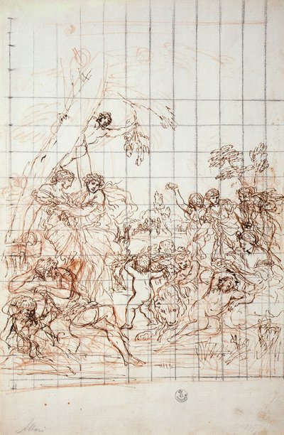 Studie pro fresku Zlatého věku od Pietro da Cortona