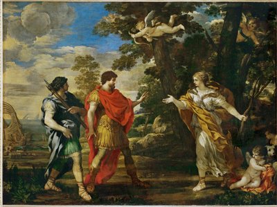 Venus en chasseresse apparait a Enee - Venuše na lovu se zjeví Eneovi... od Pietro da (1596-1669) Cortona