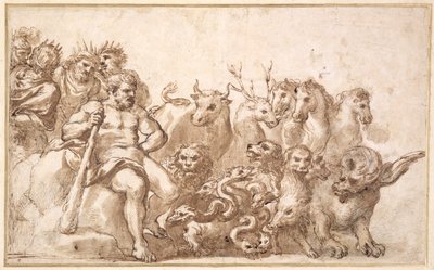 PD.10-1922 Alegorie Herkulových prací (pero a inkoust a mytí) od Pietro da Cortona