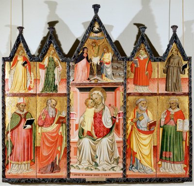 Polyptych Madona a dítě se svatými, deset samostatných panelů, 1440 od Pietro di Giovanni Lianori