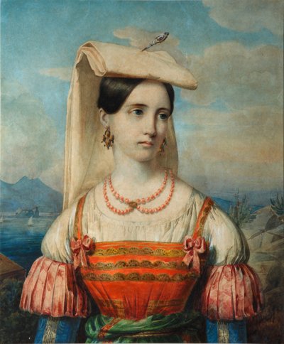 Portrét Sophie Michailovny Sollogub, 40. léta 19. století od Pimen Nikitich Orlov