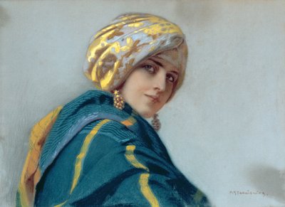 Dívka v šátku, cca 1920 od Piotr Stachiewicz