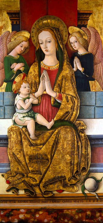 Madona s dítětem na trůně, asi 1488 (na desce) od Piètro Alamanno