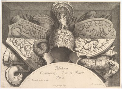 Divers Trophées Weapon Trophy po fasádě Palazzo Milesi v Římě, 1651 od Polidoro da Caravaggio