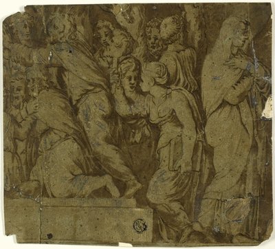 Příběh Niobe: Uctívači; Latona od Polidoro da Caravaggio