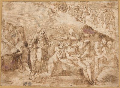 Oplakávání Krista (recto a verso) od Polidoro da Caravaggio