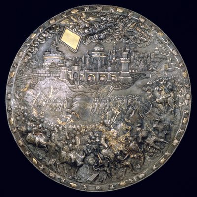 Věštecký štít krále Jana III. Sobieského (1624–96) (železo a stříbro, zlacení) od Polish School