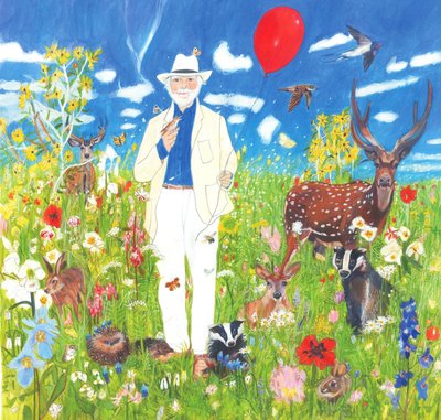 Dědeček, 2022 (akvarel a kvaš na papíře) od Polly Horner