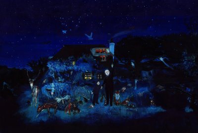 Dědeček a hvězdy, 2022 (akvarel a kvaš na papíře) od Polly Horner