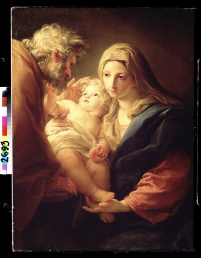 "Svatá rodina"" (Svatá rodina) Obraz Pompea Girolama Batoniho (1708-1787) kolem roku 1740 Puškinovo muzeum, Moskva od Pompeo Girolamo Batoni