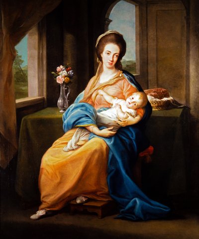 Dvojice portrétů, Dáma s dítětem (na plátně) od Pompeo Girolamo Batoni