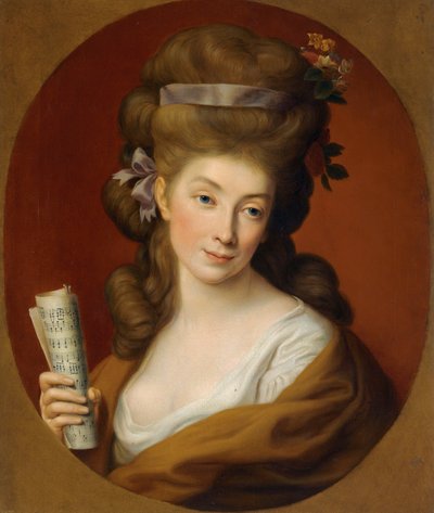 "" Portrait de la noble polonaise Izabela Lubomirska "" (Portrét princezny Izabely Elzbiety Potocké, rozené Lubomirské (1736-1816)) Peinture de Pompeo Batoni (1708-1787) - 1780 - Kolekce olej na plátně Rozměr 5415,3 cm od Pompeo Girolamo Batoni
