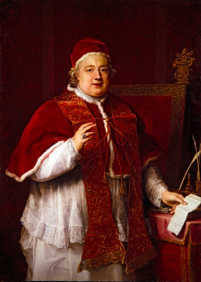 Portrét papeže Rezzonica (Klement XIII.) od Pompeo Girolamo Batoni