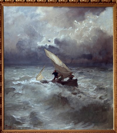 Tempete en mer (Bouře na moři) Malba Pompea Marianiho (1857-1927) 1898 Rozměr 145x135 cm Genes, Galleria d