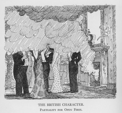 Britský charakter, Partiality for Open Fires (litho) od Pont