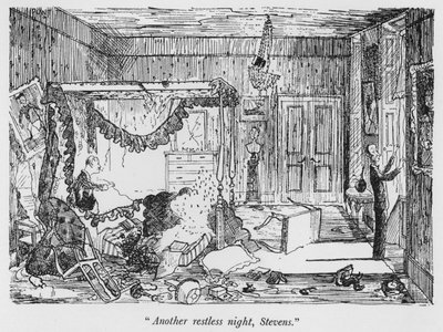 "Další neklidná noc, Stevensi" (litho) od Pont