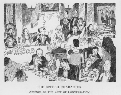 Britská postava, absence daru konverzace (litho) od Pont