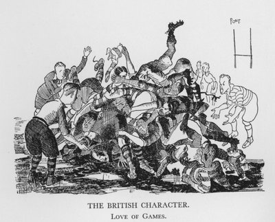 Britská postava, láska ke hrám (litho) od Pont