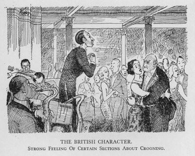 Britská povaha; silný pocit některých sekcí ohledně crooningu (litografie) od Pont