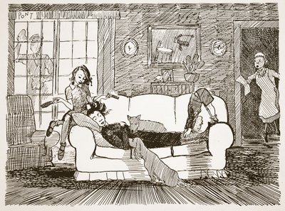 Půlhodinový odpočinek po jídle, ilustrace z 