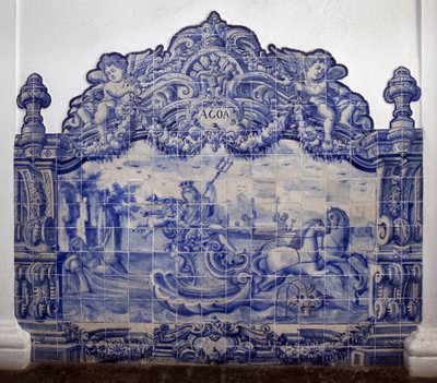 Alegorie vody - Azulejos, malovaná kamenina od Portuguese School
