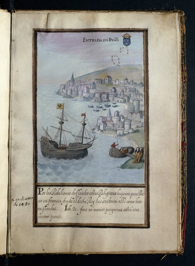 Příjezd do Rouen, z historie vystěhování jeptišek Syon, sestavené v Lisabonu na počátku 17. od Portuguese School