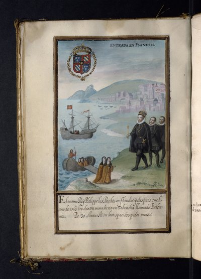 Příjezd do Flander, z historie vystěhování jeptišek Syon, sestavené v Lisabonu na počátku 17. od Portuguese School