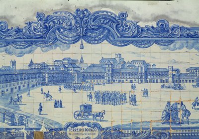 Azulejos dlaždice zobrazující Praca do Comercio, Lisabon (keramika) od Portuguese School