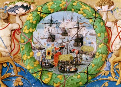 Festival portugalské flotily, ilustrace z Lettura Nova od Alema Doura, 1513 od Portuguese School