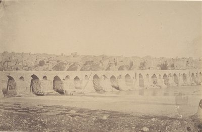 [The Bridge at Dizfoul], 1840-60s. od Possibly by Luigi Pesce.
