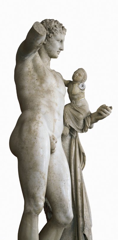 Hermes nesoucí dítě Dionýsa, c. 330 př.nl (mramor) od Praxiteles