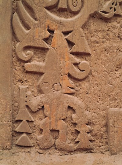 Detail reliéfů na chrámu Huaca el Dragon (kámen) od Pre Columbian Pre Columbian