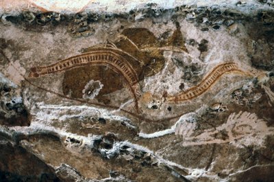 Domorodá skalní malba, místo jeskyní Ubirr, národní park Kakadu, Austrálie (malba) od Prehistoric Prehistoric