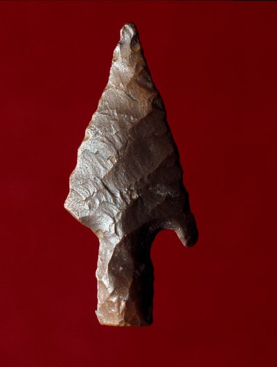 Egyptský starověk: hrot šípu z místa Fayoum (Fayyum nebo Fayum) v Egyptě. Predynastické období. Verone, Museo Civico di Storia Naturale, Itálie od Prehistoric Prehistoric