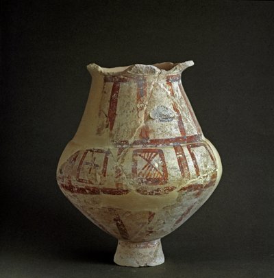 Etruská civilizace: terakotová váza z nekropole Mattonara (Civitavecchia), Lazio. 7.-6. století před naším letopočtem. Řím, Národní muzeum prehistorické etnografie Luigiho Pigoriniho od Prehistoric Prehistoric