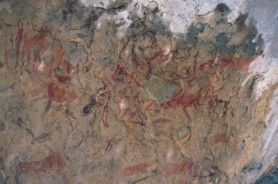 Lidské a zvířecí postavy (jeskynní malba) od Prehistoric Prehistoric