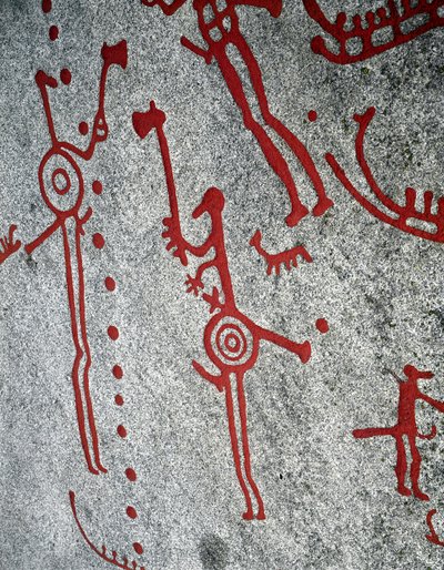 Severská doba bronzová: lovci, skalní rytiny v Tanumu, Švédsko od Prehistoric Prehistoric