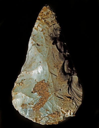Pravěk: Litická manufaktura biface micoquienského typu. Spodní paleolit. Verone, Museo Civico di Storia Naturale, Itálie od Prehistoric Prehistoric