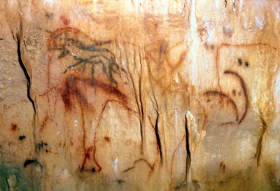 Pravěk: zraněný muž (skalní malba) od Prehistoric Prehistoric