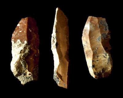 Pravěk: pazourková škrabadla. Neolit ​​byl. Z Umbrie. Perugia, Národní archeologické muzeum Umbrie od Prehistoric Prehistoric