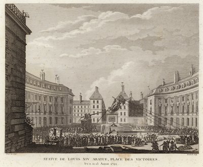 Statue of Louis XIV sundán v Place des Victoires od Prieur