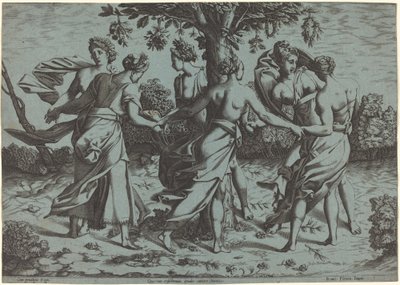 Tanec Dryád od Probably French 16th Century after Pierre Milan after Rosso Fiorentino