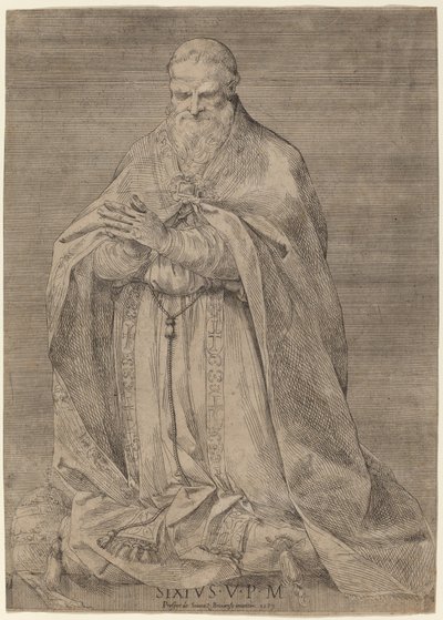 Papež Sixtus V od Prospero Bresciano, after Giuseppe Cesari
