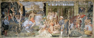 Příběhy papeže Silvestra a císaře Konstantina, Prospero Fontana (1512-1597), freska, sál, Palazzina della Viola, Bologna, Itálie od Prospero Fontana