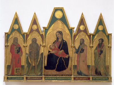 Madona pokory se svatými (tempera na panelu) od Puccio di Simone