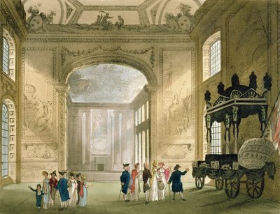 Greenwichská nemocnice z Ackermannova mikrokosmu Londýna (tisk) od Pugin and Rowlandson