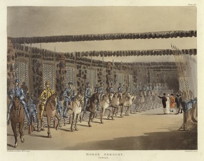 Koňská zbrojnice od Pugin and Rowlandson