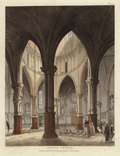 Chrámový kostel od Pugin and Rowlandson